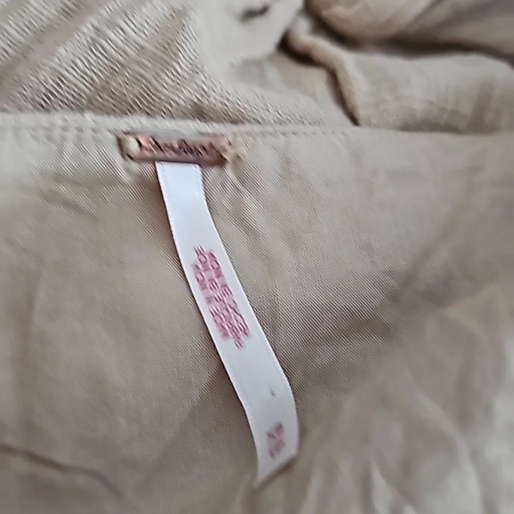 FREE PEOPLE XS In The Mood For Frills Tan Mini Dress - Picture 5 of 5